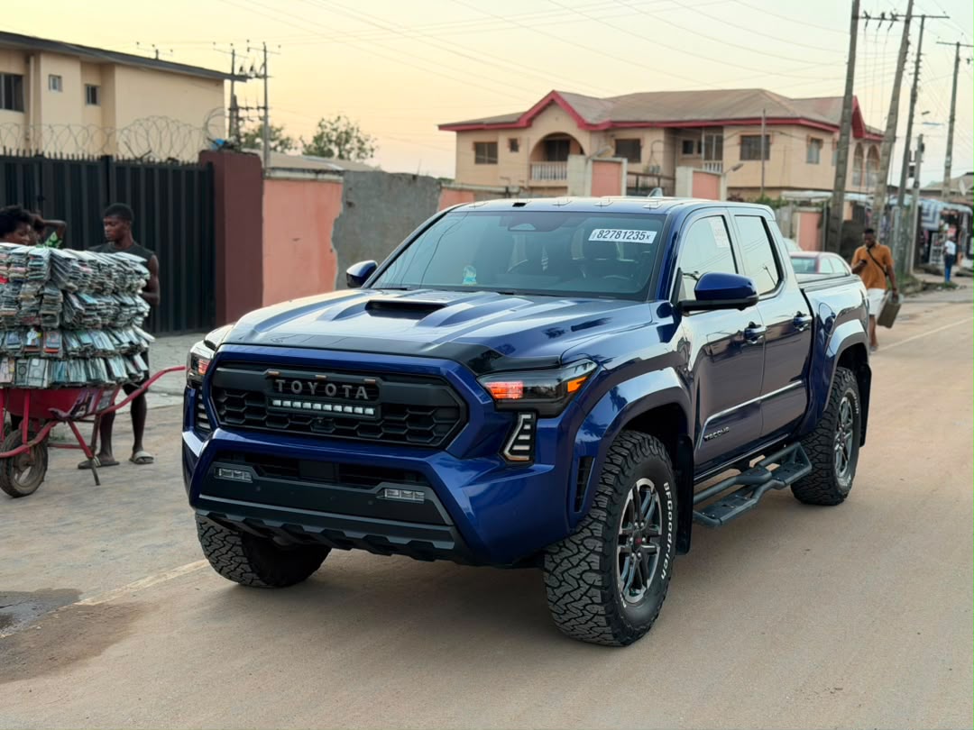 Blue Toyota pickup truck photographed in Lagos